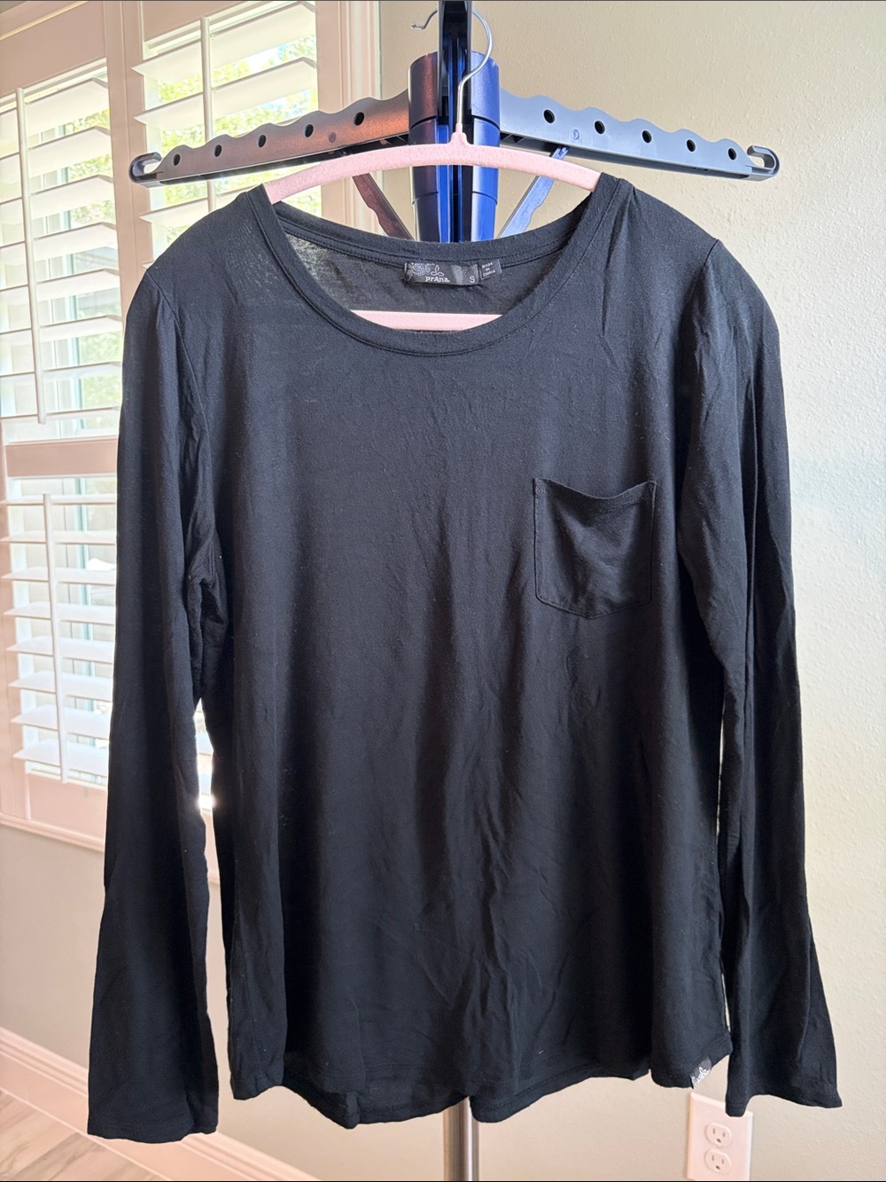 Prana Black Long-Sleeve Pocket Tee